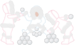 Børn med snebolde