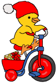 Kylling på trehjulet cykel