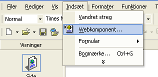 Indsæt Webkomponent