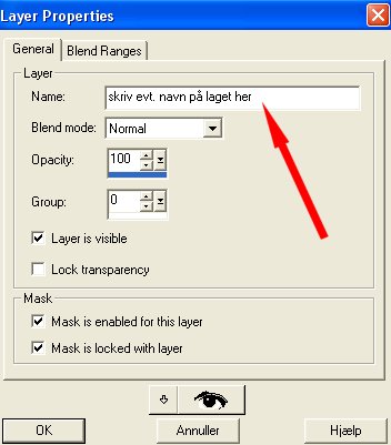 Layer Properties: Skriv evt. navn p laget ud for linjen Name